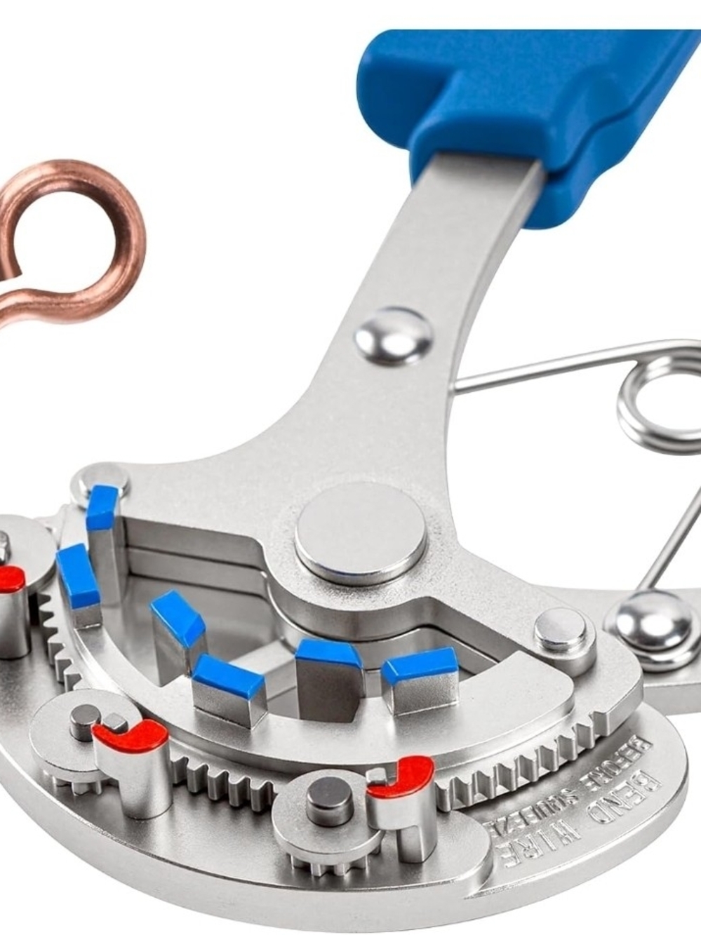 Blue-Handle Handheld Metal Eyelet Pliers